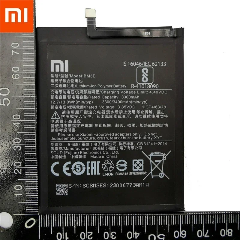 2024 100% Original Xiao Mi Phone Battery BM3E for Xiaomi Mi 8 Mi8 M8 Real 3400mAh Replacement Batterie Bateria Fast Shipping
