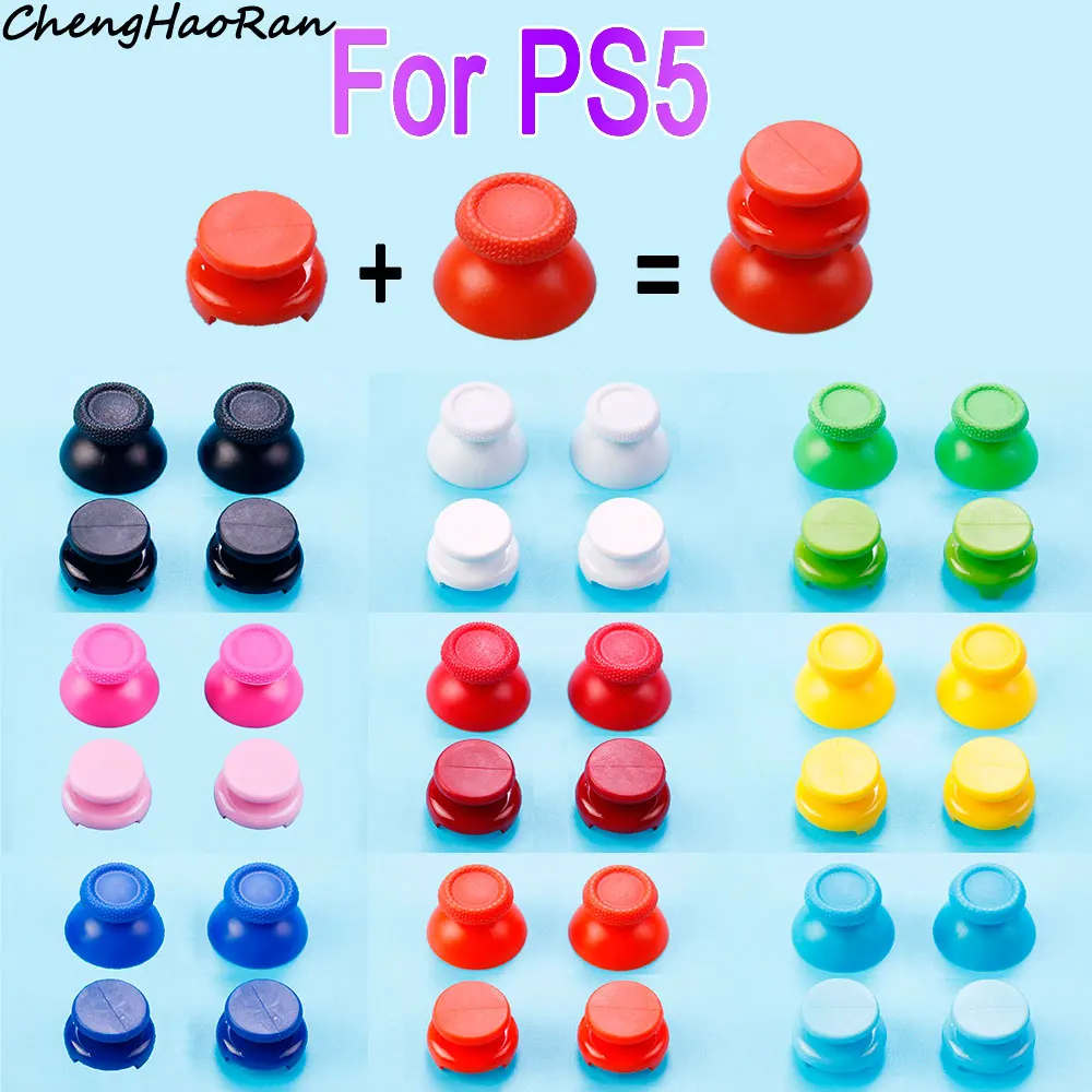 

4 PCS For PS5 Controller Plastic 3D Analog Thumbstick Caps & For PS5 lengthening Joystick Cap Parts