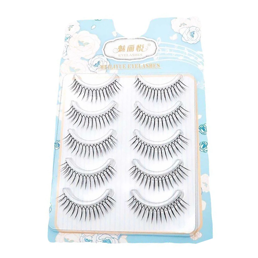 Korean False Eyelashes Natural Wispy Soft V Shaped Lash Extension idol Natural Transparent Stem Eyelashes Comic U-shaped Lashes