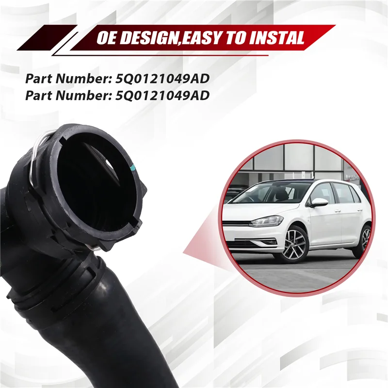 Tubo de manguera de refrigerante enfriador de motor 5Q0121049AD para Q2 A3 8V VW Golf 7 MK7 Passat B8 Skoda Octavia 5E Superb