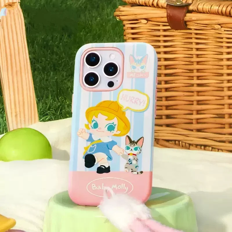 

Baby Molly Baby Tabby Series Mobile Phone Case IPhone Toys Doll Cute Anime Figure Desktop Ornaments Gift Collection