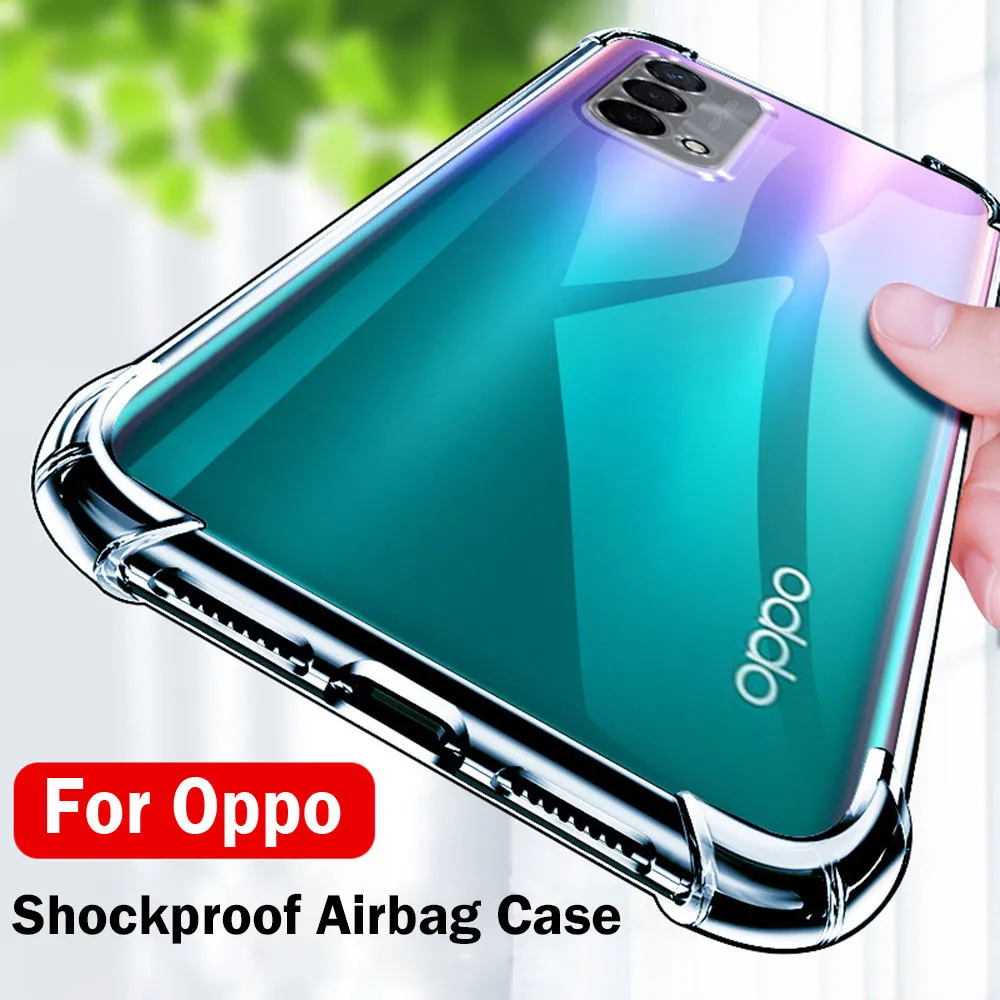 Shockproof Armor Phone Case For Oppo A74 5G 4G A53 A54 A94 Soft Silicone Transparent Back Cover on Oppo A74 A53 A54 A94 Cases