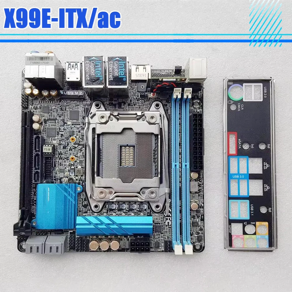 For ASRock X99E-ITX/ac 2011 V3 Support i7 5960 xE5-2699 V4 2680 V3CPU Motherboard