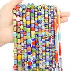 Nature Nepal Czech Glass Strip Rondelle Lampwork Beads Loose Spacer Beads Jewelry Making DIY Bracelets Necklaces Accessory