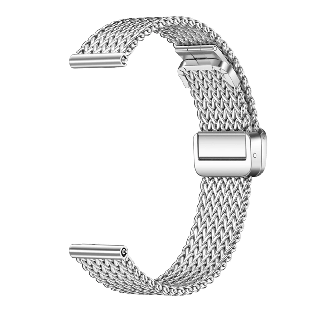 14mm universal strap for Xiaomi Garmin wristband strap slim waist herringbone mesh folding magnetic buckle steel watch strap