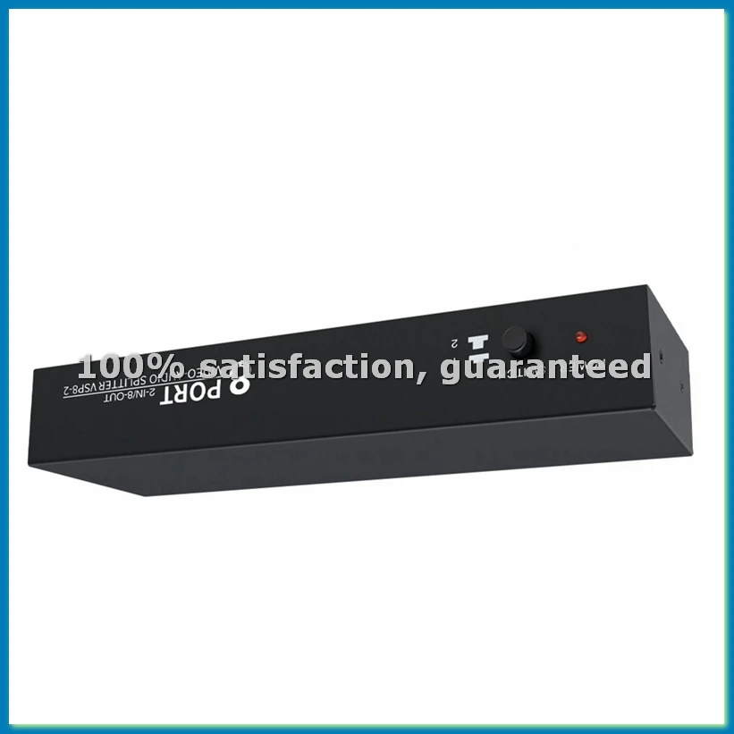 AV Splitter 2 in 8 Out Composite Video Splitter 8 Way 3 Splitter Amplifier Distributor 2 in 8 Out Switcher Box-A56M