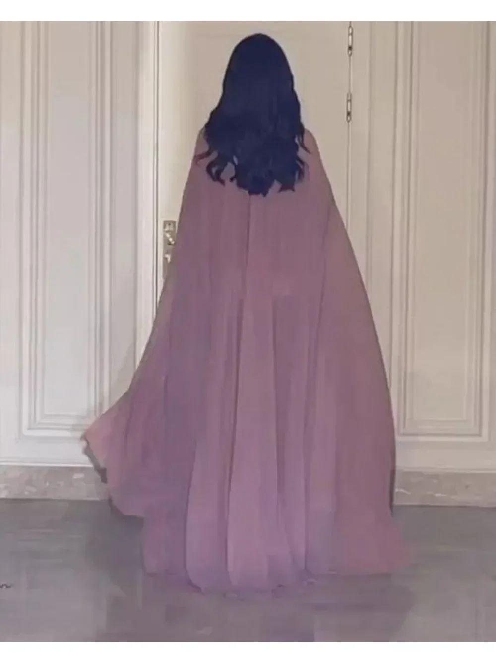 دبي السعودية فستان الحفلات العربية للنساء المغرب قفطان رداء الترتر الشيفون 2 قطعة مجموعة Vestidos De Fiesta الرسن فساتين طويلة