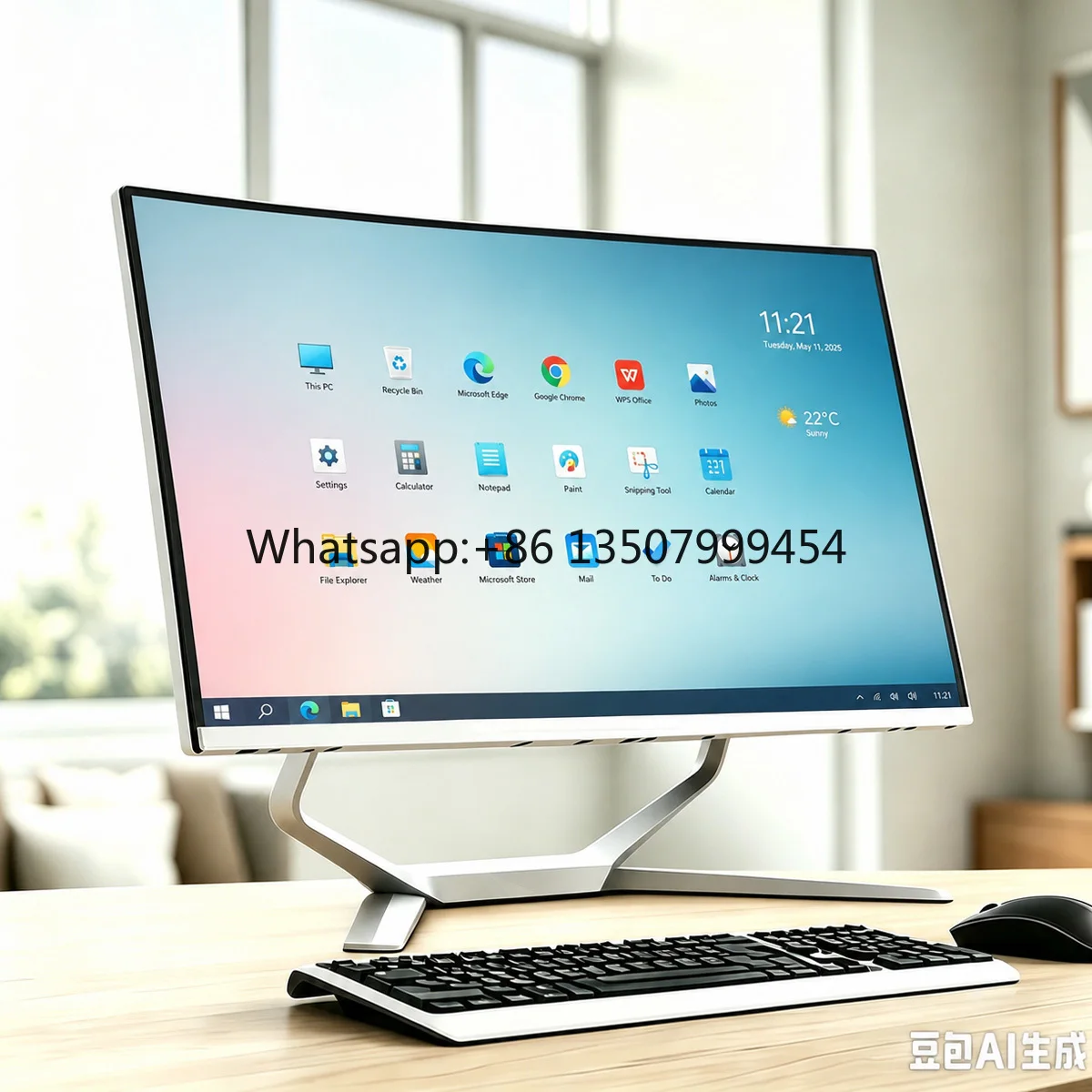 OEM 23.8inch AIO Desktop Computer Core I5 8GB RAM 256GB SSD All in One PC for Business Office Education