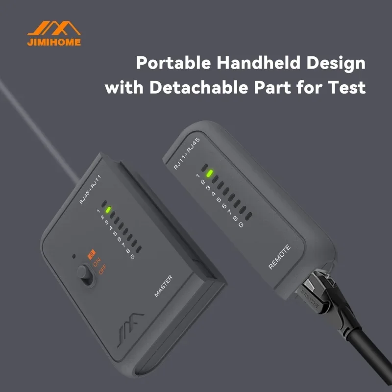 JIMIHOME All-in-one grzechotka modułowa zaciskarka LED Light Tester kabli sieciowych złącza RJ45 zestaw narzędzi serwisowych sieci domowej