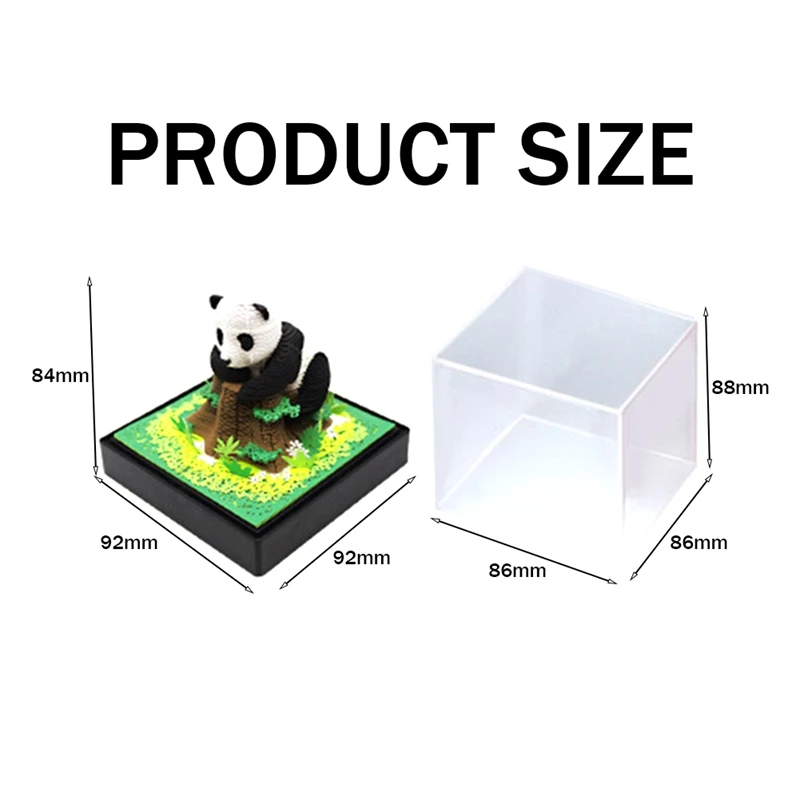 Kalender Panda 3D seni ukir kertas dengan lampu 2024 kalender waktu untuk hadiah DIY Dekorasi Desktop
