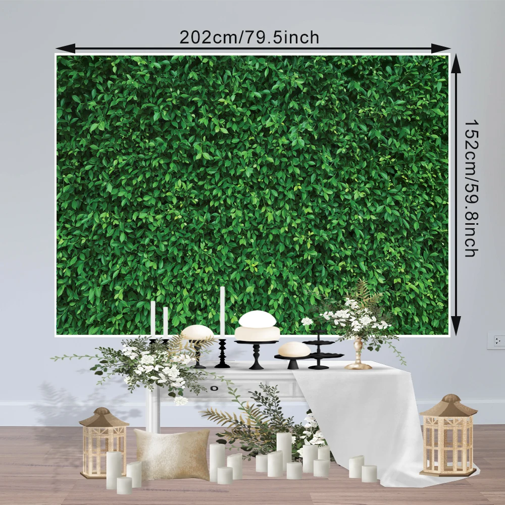 1pc Vinyl Green Leaves Photography Backdrops Backdrop Birthday Background for Birthday Party Photo Booth Prop Decoration