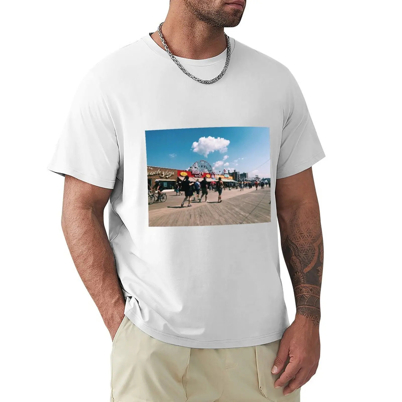 Coney Island Boardwalk NYC Summer T-Shirt customizeds korean fashion oversized mens t shirt