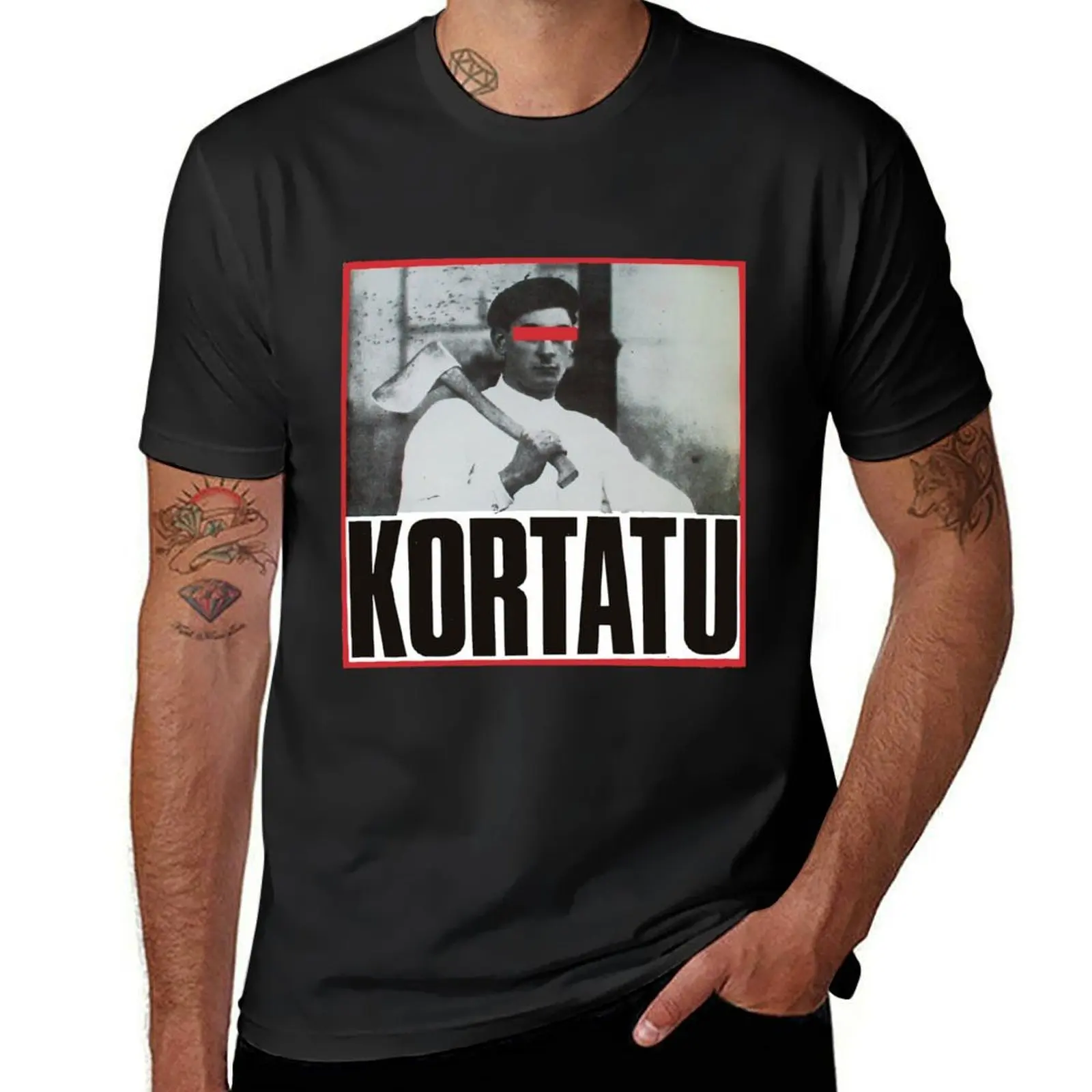 Kortatu เสื้อยืดลายพิมพ์รูปสัตว์สำหรับผู้ชายเสื้อผ้าฮิปปี้ไซส์ใหญ่พิเศษ