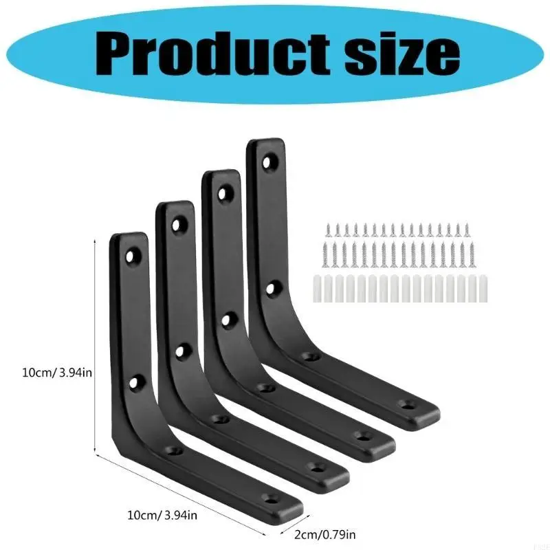 

P82E 4Pcs Wall Mounted Floating Shelf Support Brackets for Enhances Storage Solution