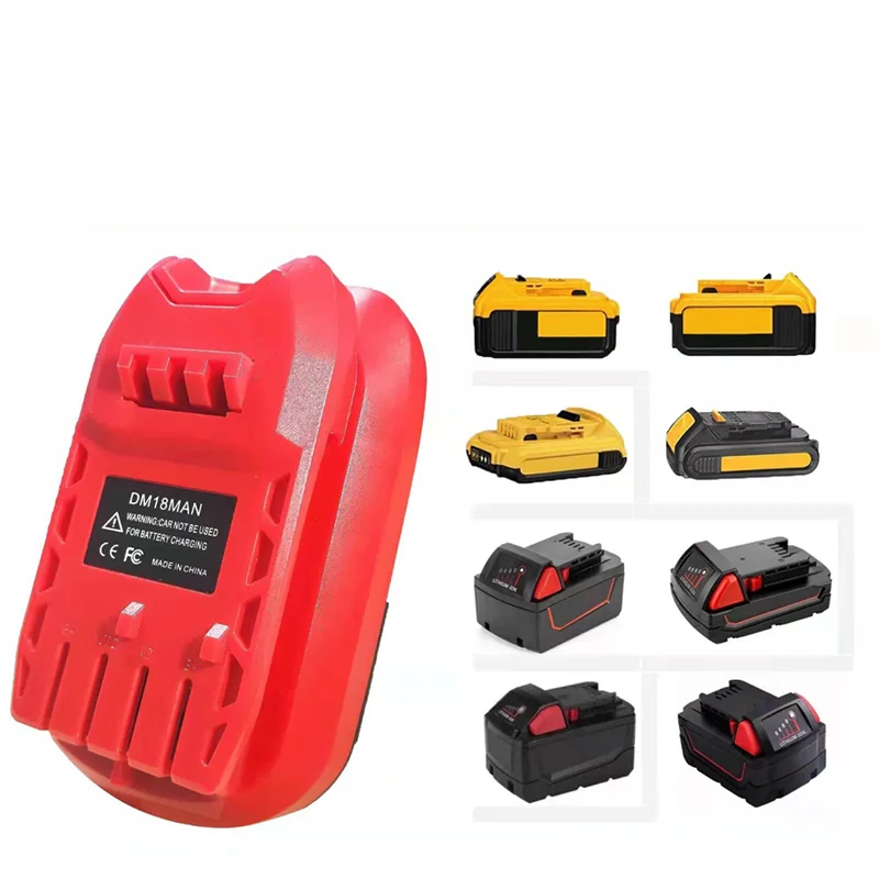 Adaptador de batería para herramientas inalámbricas Craftsman, adaptador DM18MAN para DeWalt 20V/Mil-Waukee 18V, convertidor de batería de litio