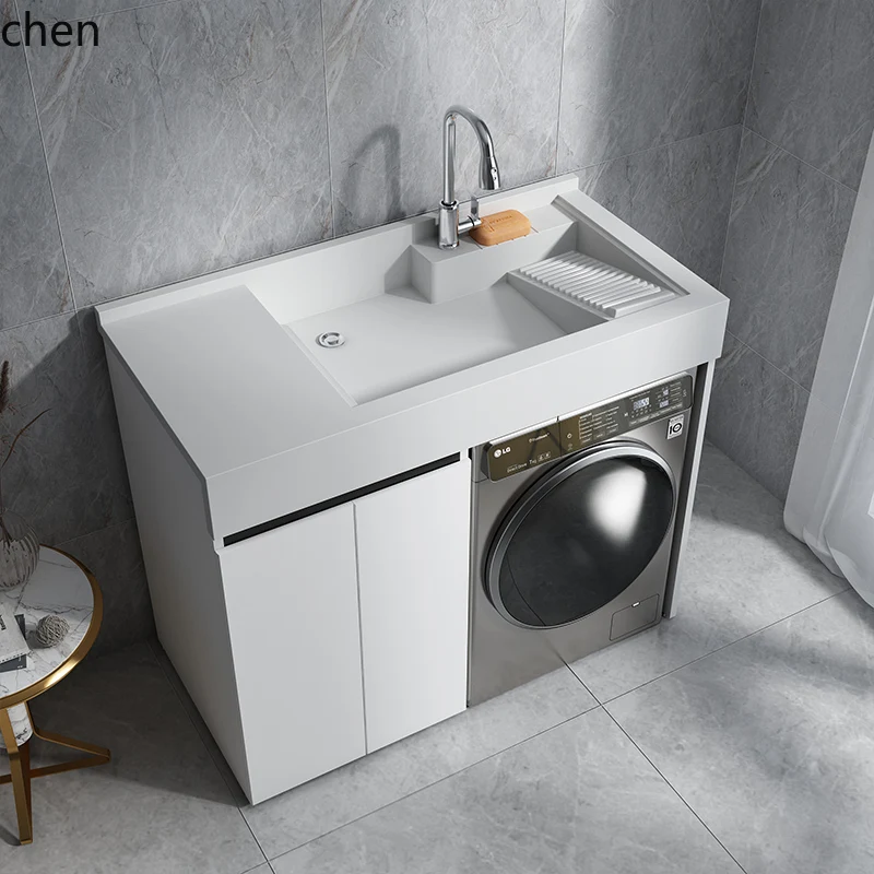 HT integrated cabinet balcony washing machine cabinet combination significant other laundry sink washbasin honeycomb aluminum