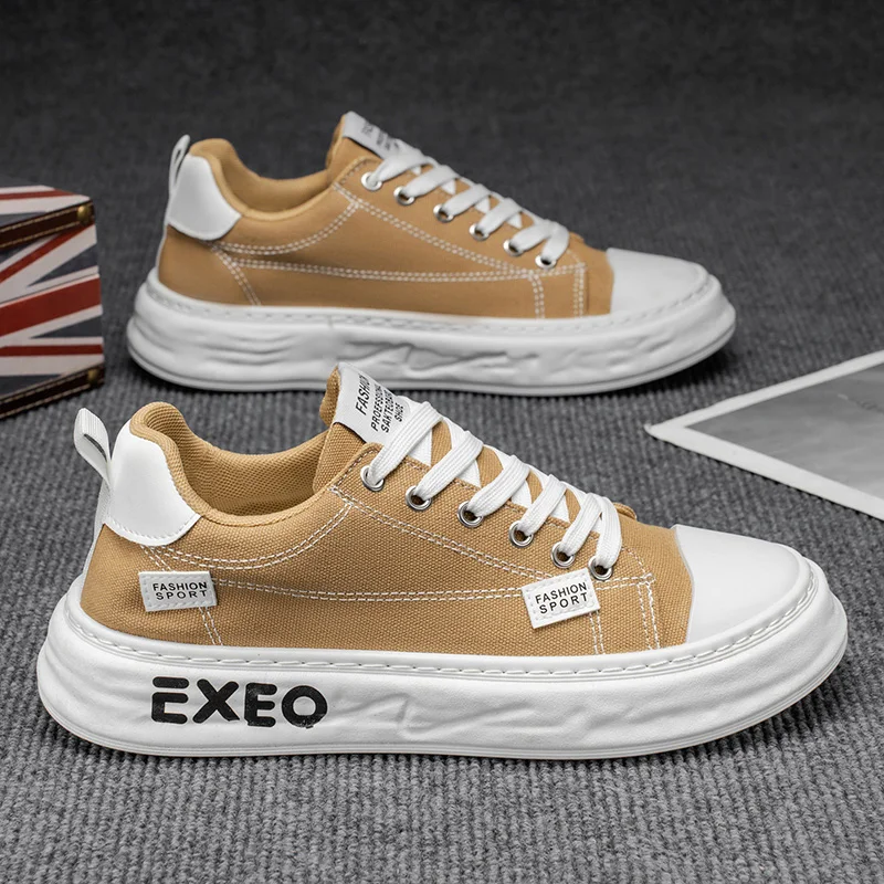 

Повседневные кеды спортивного дизайна, модные мужские парусиновые туфли на плоской подошве, дышащая обувь с низким берцем для лета, зимы, весны и осени