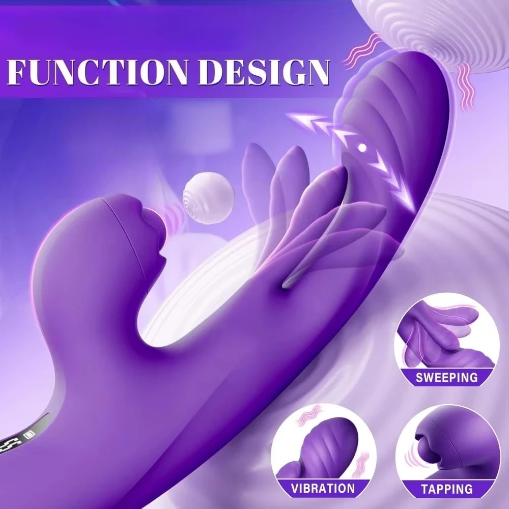 Vagina Rabbit Vibrator for Women 3 in 1 Tapping Flapping G-Spot Vibrator Female Masturbator Adult Goods Sex Toy