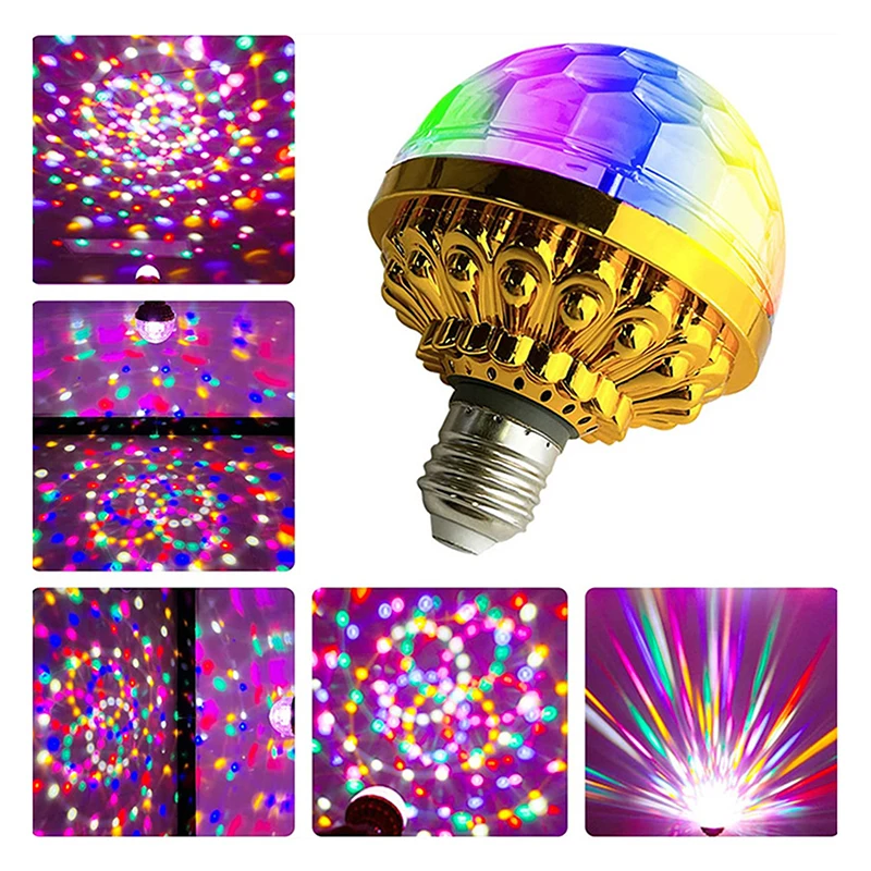 Lámpara de proyección Rgb giratoria de 360 °, bola mágica de colores para fiesta, Dj, discoteca, Bar, Ktv, escenario, boda, efecto de iluminación, E27