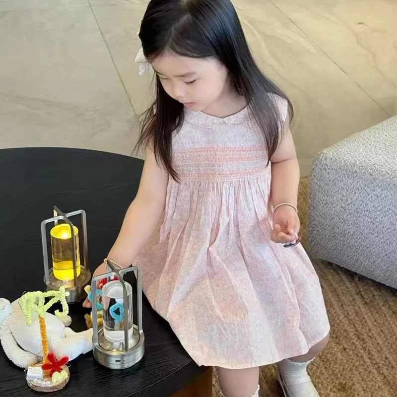 

Предзаказ (отгрузка в апре) 2026 Летнее вышитое платье для девочек, детские платья для девочек, комплект для малышей, одежда для девочек