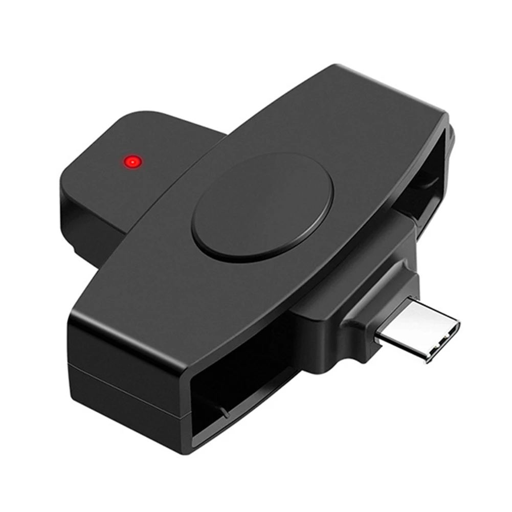 Type-C Smart Card Reader for CAC/Bank/Tax SIM/IC/ID Card Multi-System Portable Reader Compatible with Windows/Mac/Android