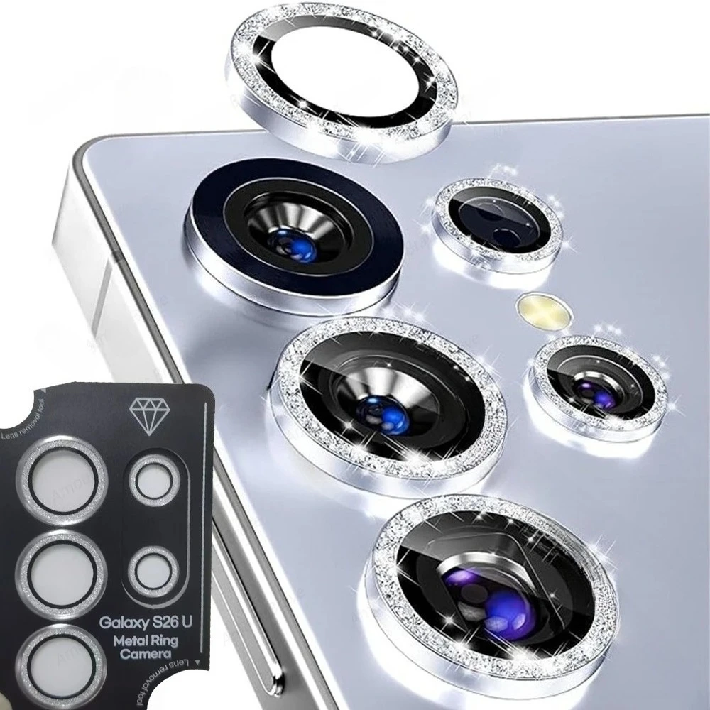 

Glitter Bling Metal Lens Ring Glass For Samsung Galaxy S26 S25 S24 Ultra Camera Lens Protector Covers For Galaxy S25 S24 Plus