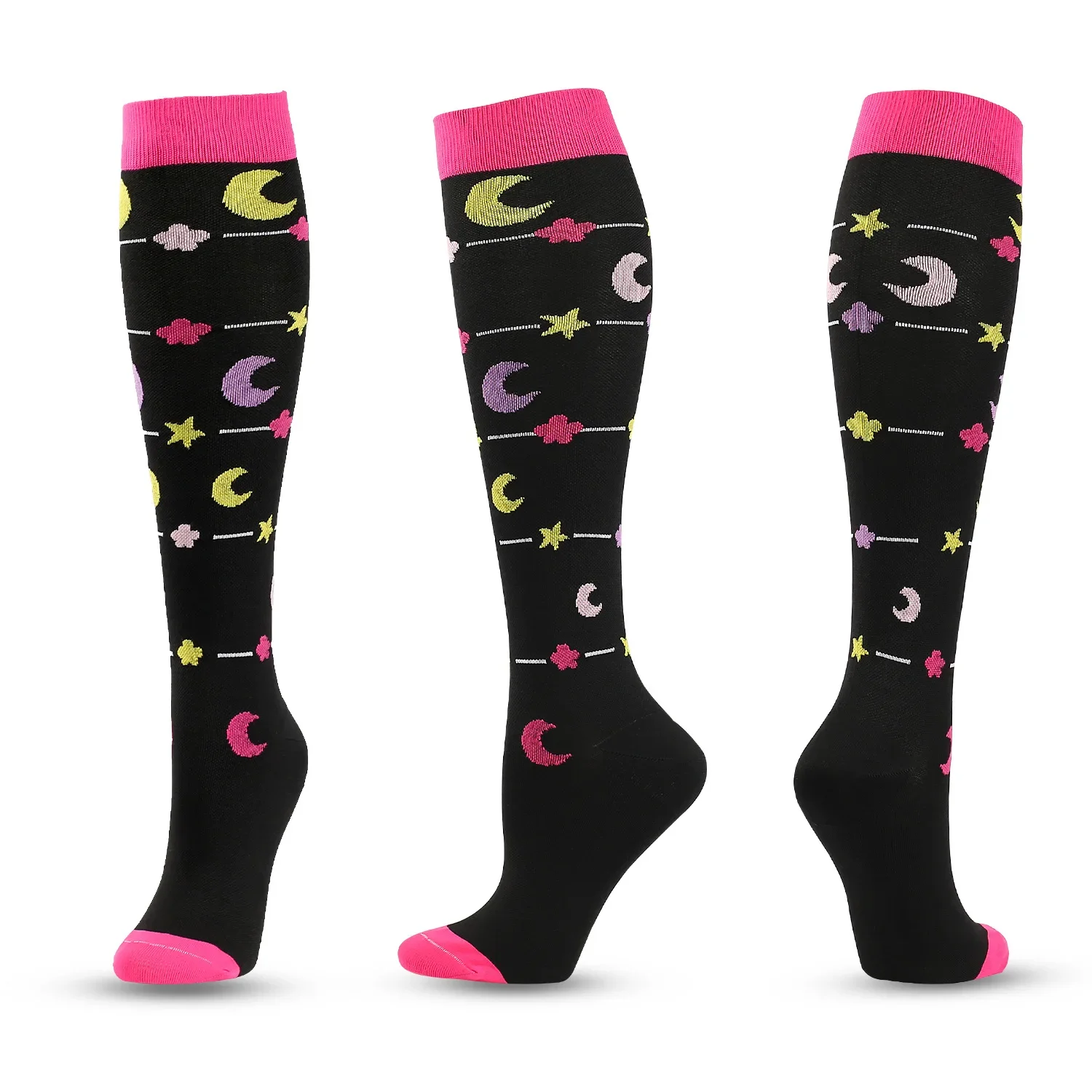 5-Pair Crew Compression Socks for Hiking and Running