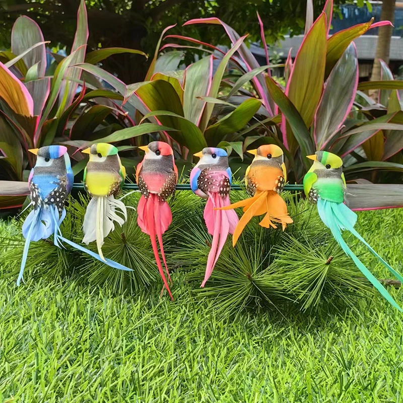 Garden Prop DIY Decoration Swallow Tail Bird Clip Handmade Simulation Bird Creative Feather Lawn Branch Figurine Ornament