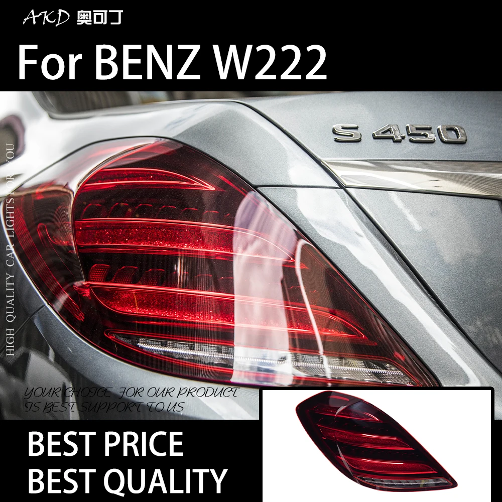 

Задний фонарь AKD для BENZ W222 Светодиодный задний фонарь 2014-2018 S350 S400 S500 W223 Задний противотуманный тормозной сигнал поворота Автомобильные аксессуары