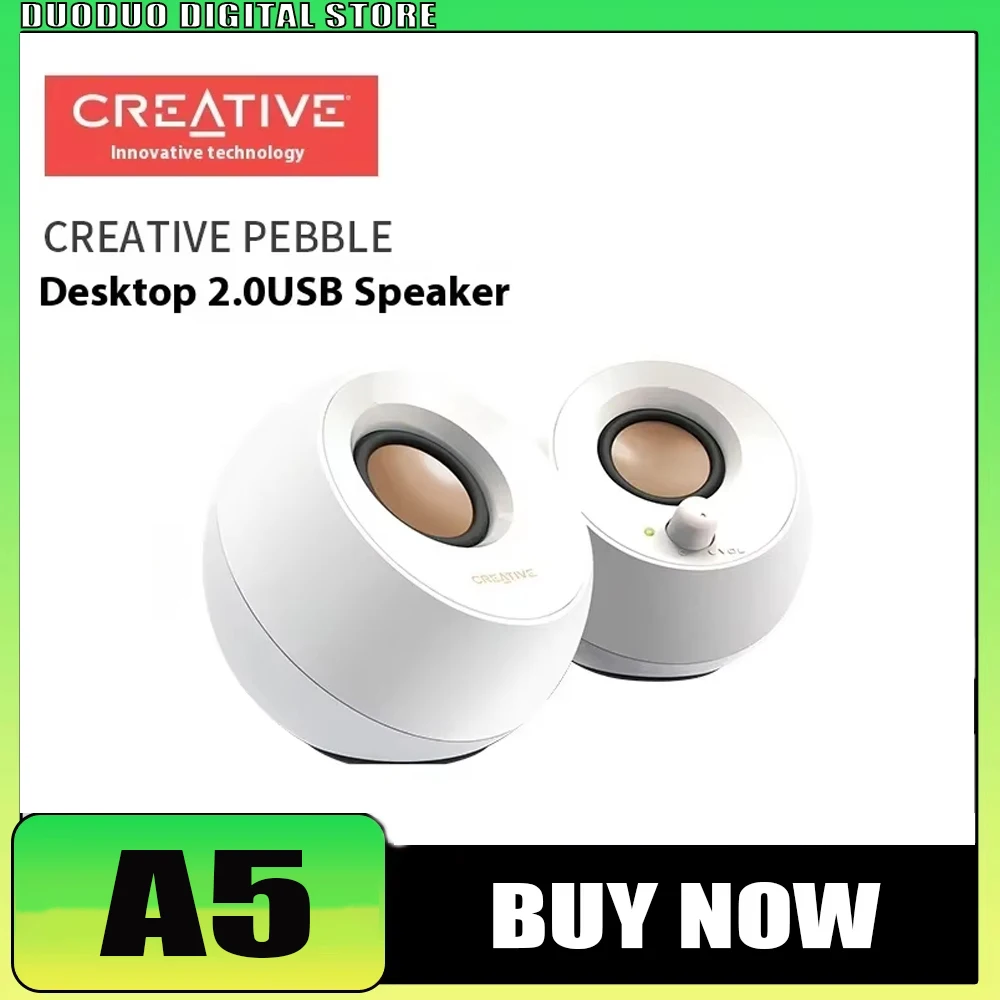 New Creative Pebble Plus 2.0 Mini Speaker 3d Surround Usb Wired Speaker Notebook Accessory for Computer Desktop Pc Gamer Gifts