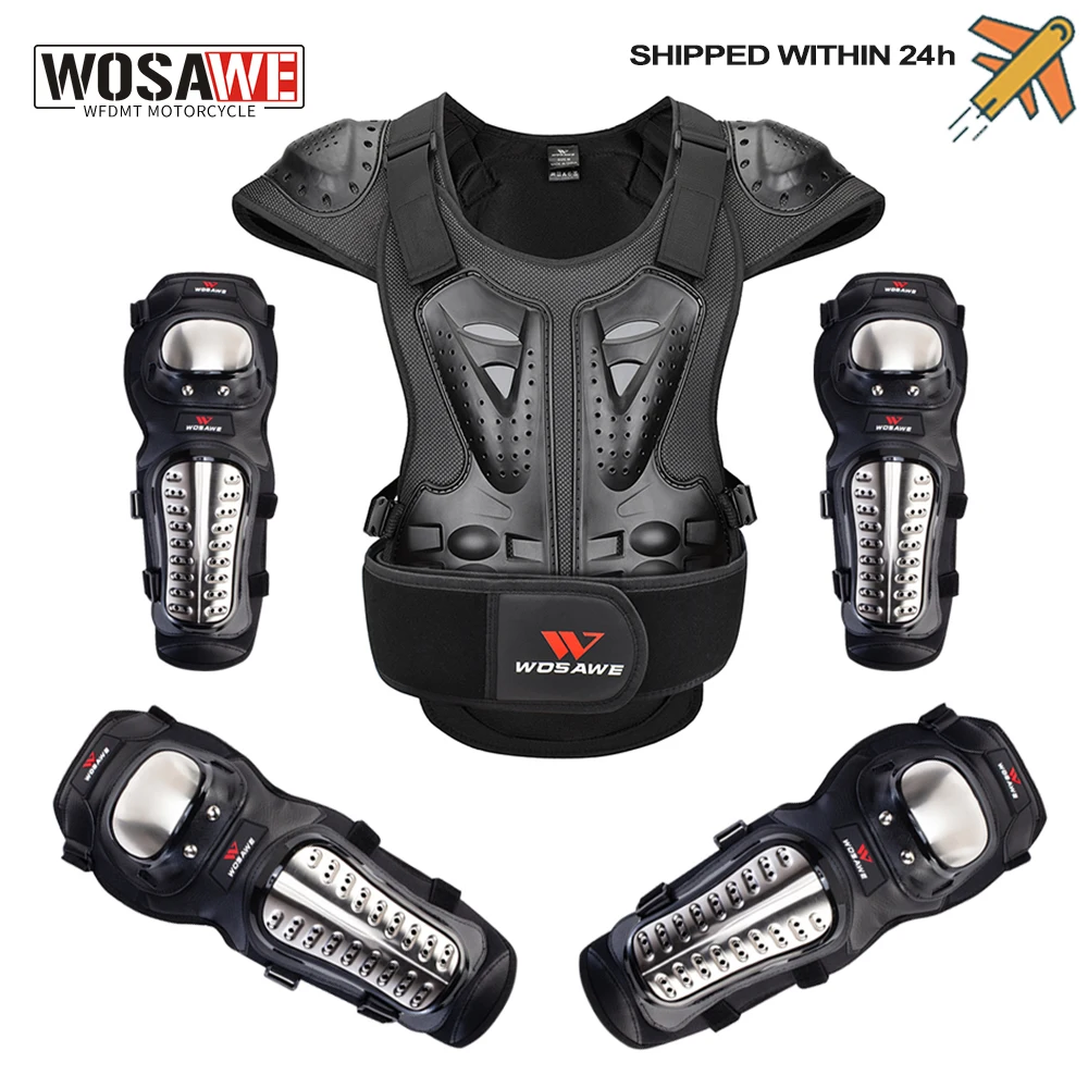 

WOSAWE Motorcycle Armor Vest Moto Racing Chest Protector ATV Motocross Off-Road Ski Body Jackets Protective Gear Suit For Adult