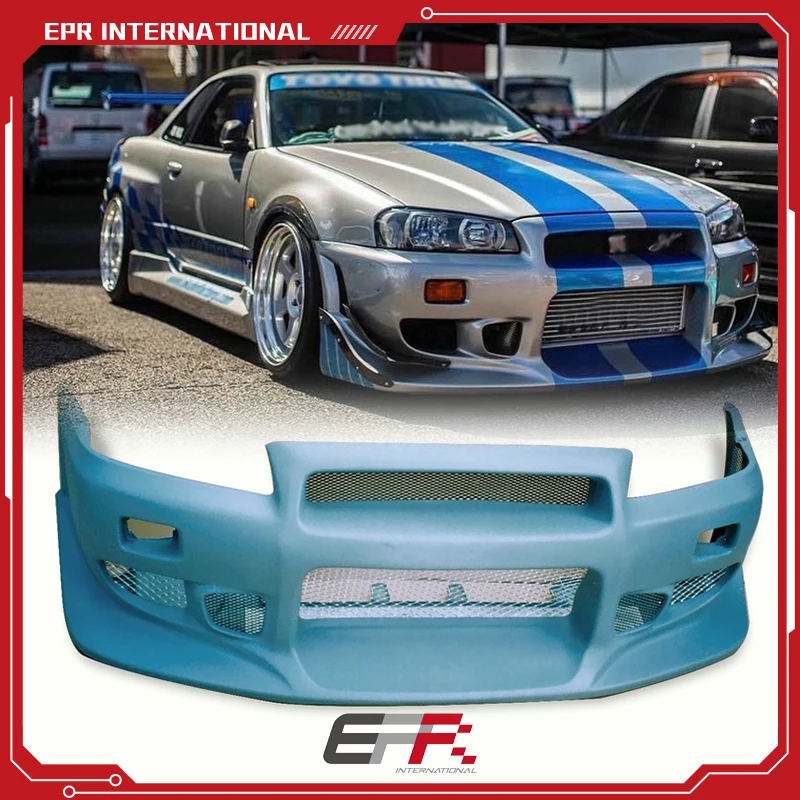 

Аксессуары из стекловолокна EPR для переднего бампера Skyline R34 GTR CW, улучшают внешний вид автомобиля