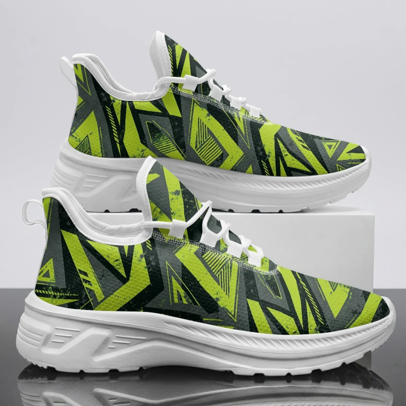 

XIXIRIMIDO Abstract Geometry Mesh Sneakers Women'S Running Shoes Men'S Commuter Shoes Soft Breathable & Lightweight Comfortable