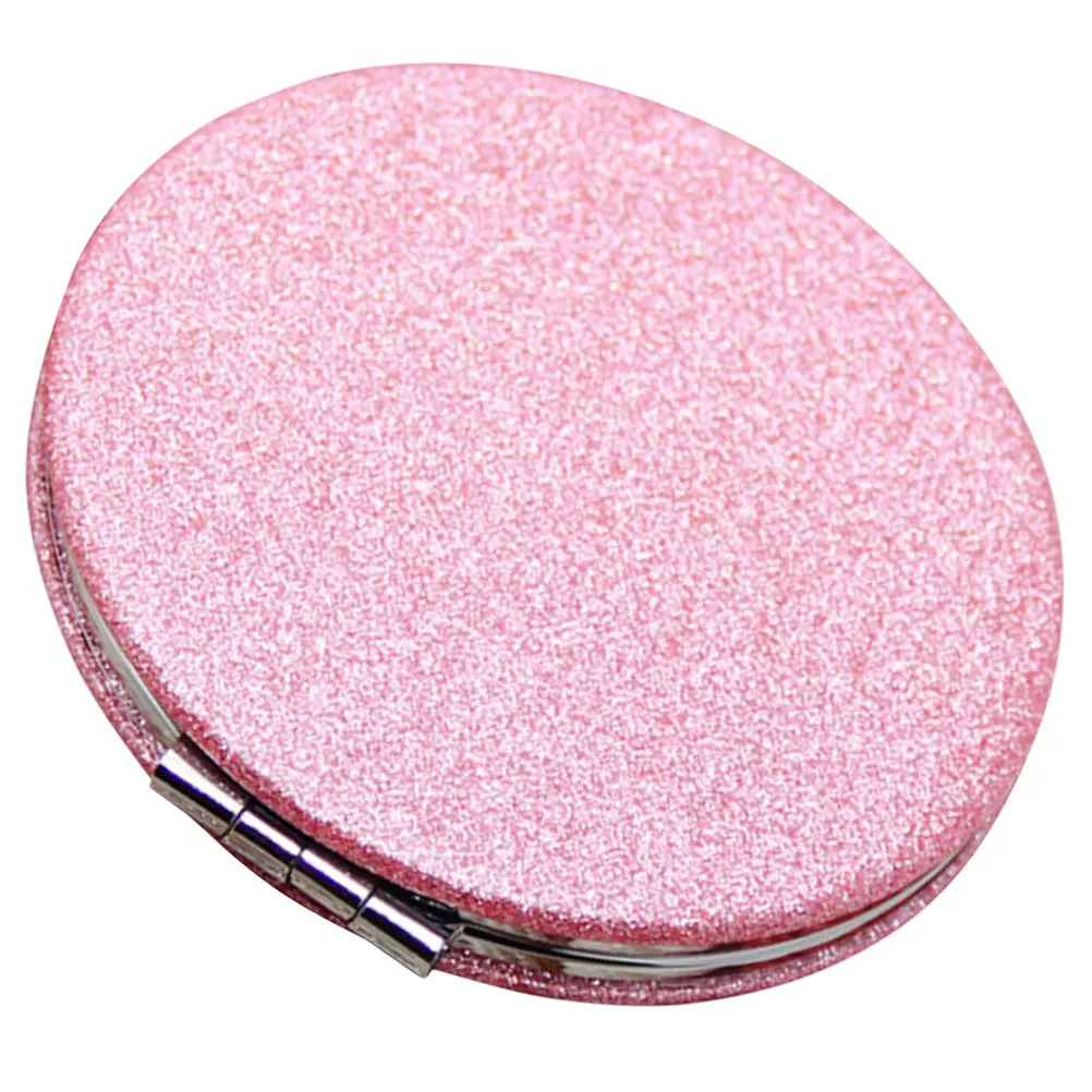 Espelho de maquiagem dobrável leve, compacto, dupla face, espelho de viagem, acabamento brilhante, tamanho de bolso para fácil transporte em viagem