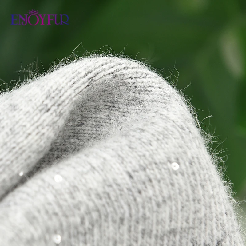 استمتع بالشتاء القبعات للنساء الخريف الصوف متماسكة قبعات البيريه مع الترتر الدافئة طبقة مزدوجة الكلاسيكية Frech نمط قبعة البيريه #5