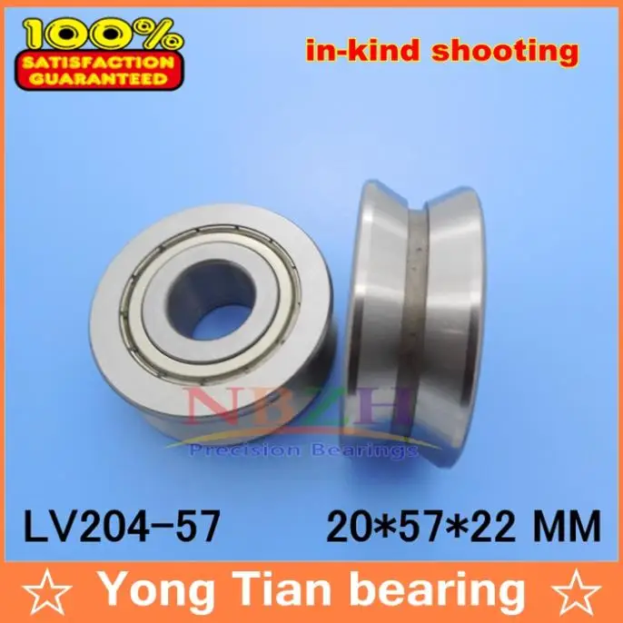 V Rãnh Hướng Dẫn Con Lăn Vòng Bi LV204-57 ZZ L-57 RV204/20.57-30 20*57*22 (Độ Chính Xác đôi Hàng Bóng) ABEC-5