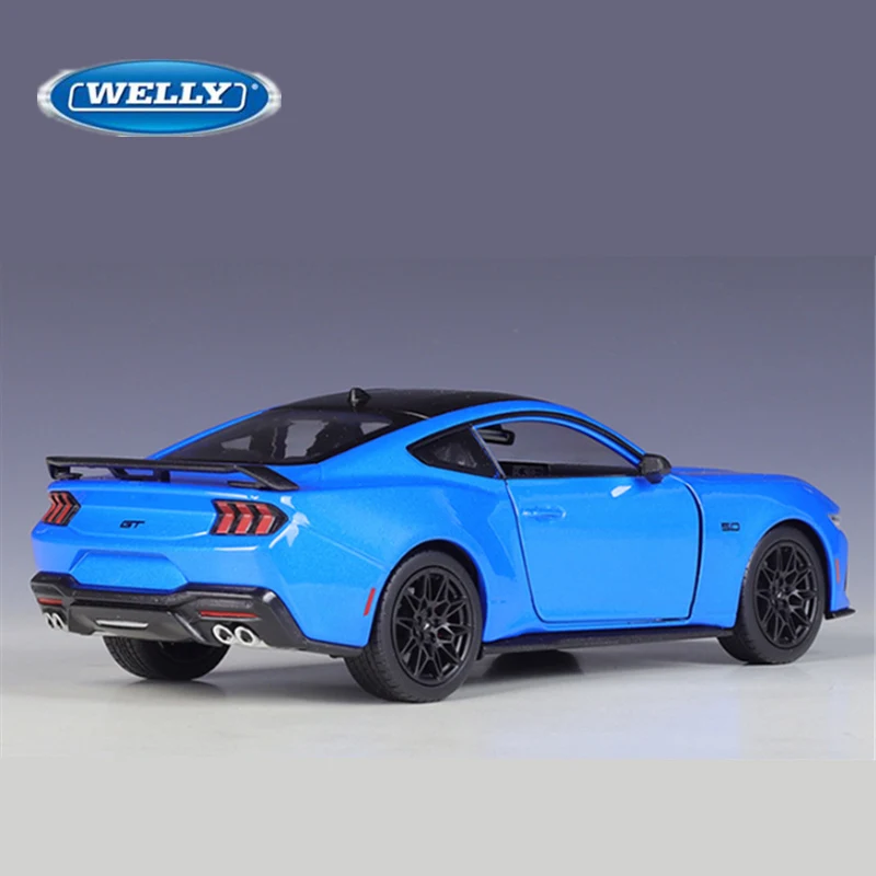 Welly 1:24 2024 Ford Mustang GT Alloy Sports Car Model Diecast Metal Racing Car Vehicles Model High Simulation Children Toy Gift