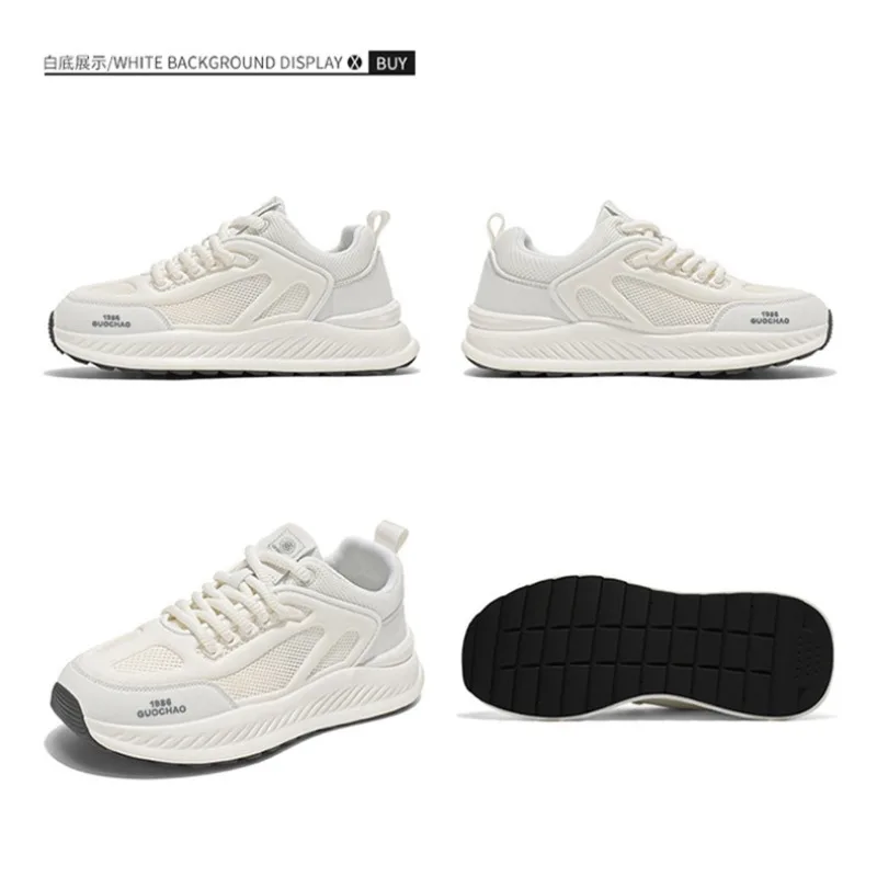 Men's Hollow Mesh Running Sneakers 2026 Spring New Breathable Height Increasing Trendy All Mat Teen Casual Streetwear Footwear