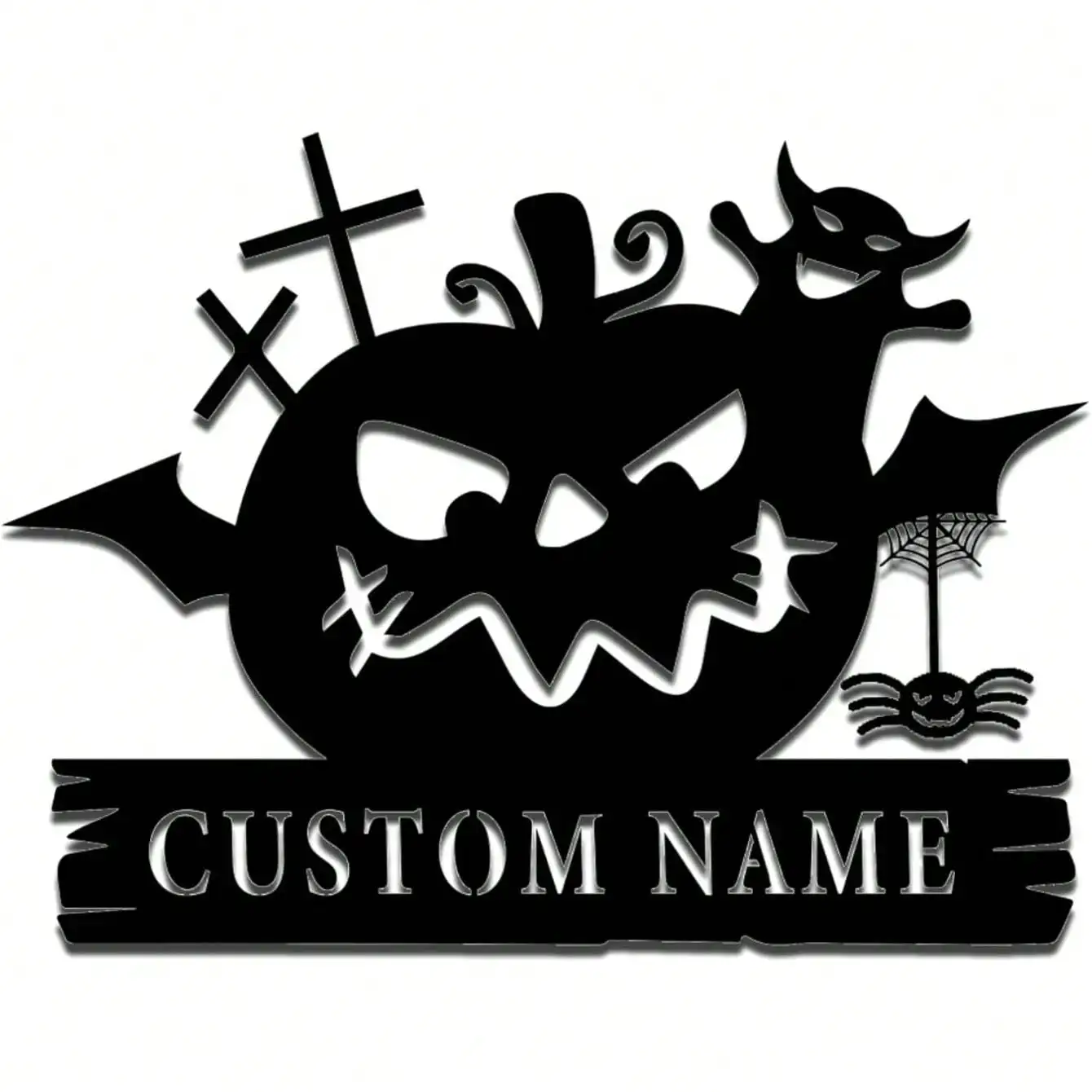 

Custom Witch Name Metal Sign Halloween Wall Decor Skull Art