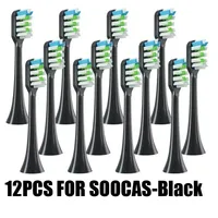 12PCS Replacement Brush Heads For SOOCAS X3/X3U/X5 Sonic Electric Toothbrush Heads Vacuum DuPont Soft Cleaning Bristle Nozzles