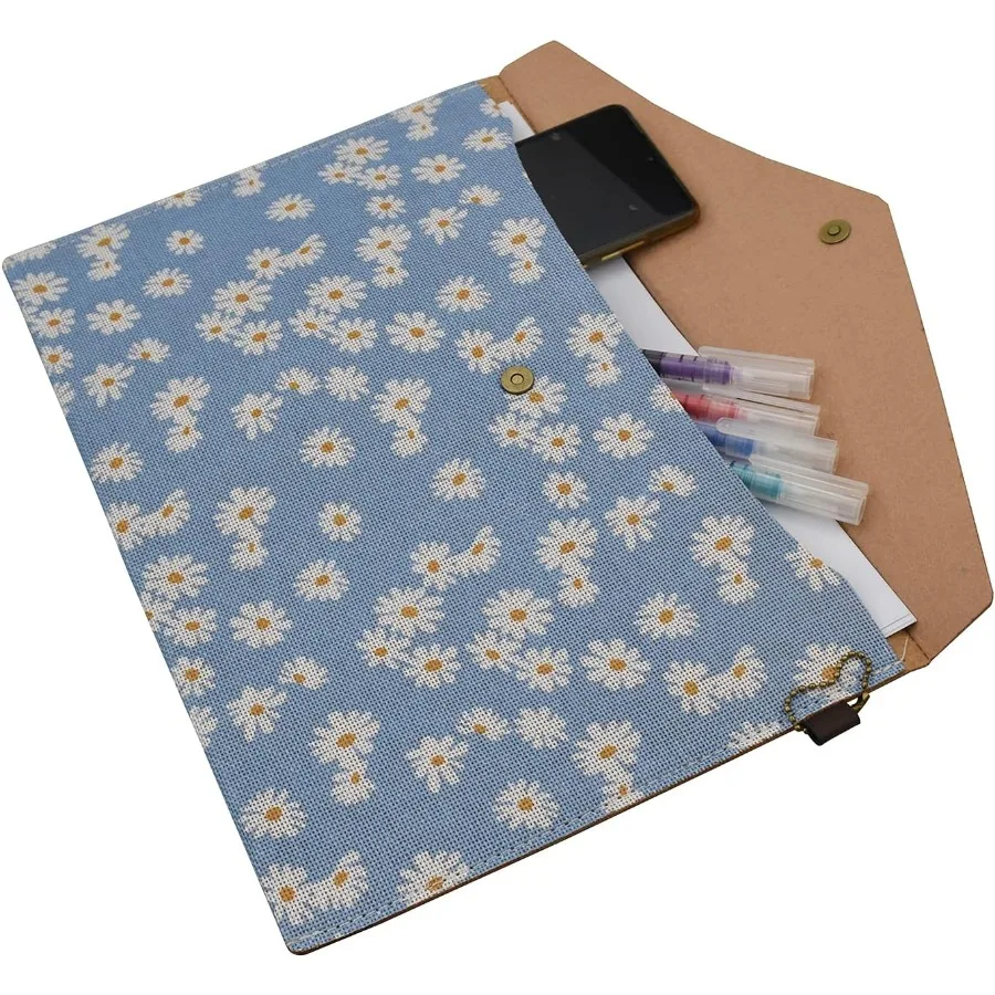 Cartella in feltro tive Cartella di file A4 Porta documenti Portafoglio Busta Stile floreale con chiusura a Sp per donne Ragazze 4 confezioni