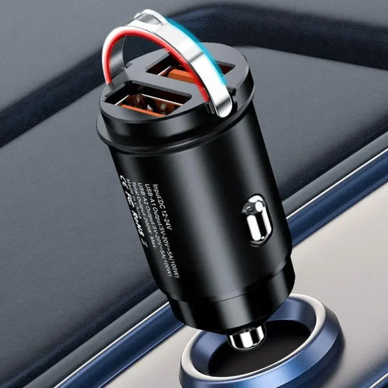 Qc3.0 Pd Autolader 5a Snel Charing 2 Poort 12-24V Sigarettenaansteker Auto Usbc Oplader Voor Stroomadapter