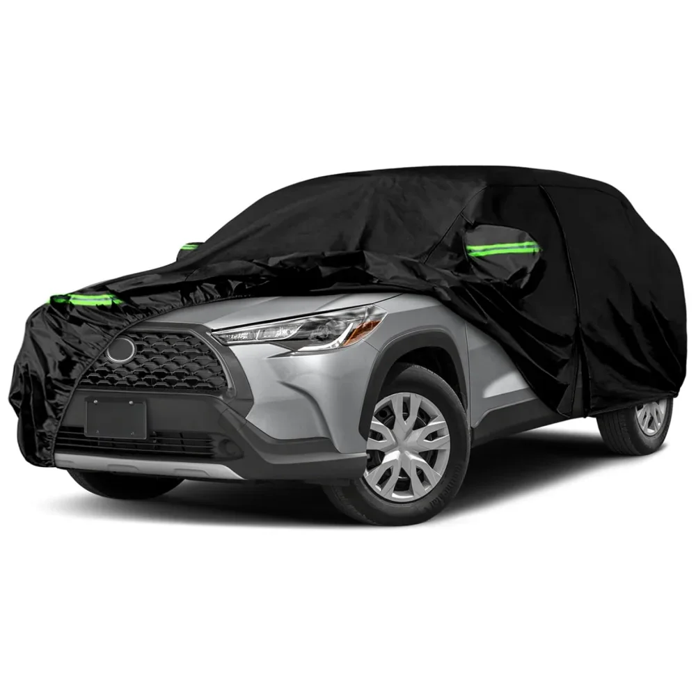 

Car Cover For Toyota Corolla Cross 2020-2025 All Weather With Zipper Door Windproof Bands For Snow Rain Dust Hail Protection