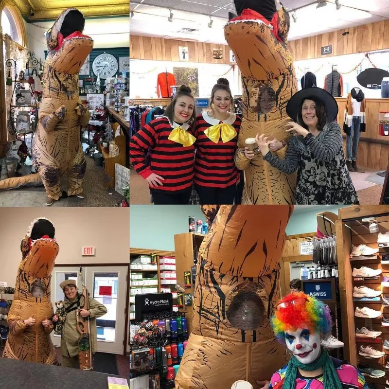 Spot Halloween Jurassic Theme Adult Inflatable Large Size Blow Suit Inflatable Tyrannosaurus Rex Men's Dinosaur Costume
