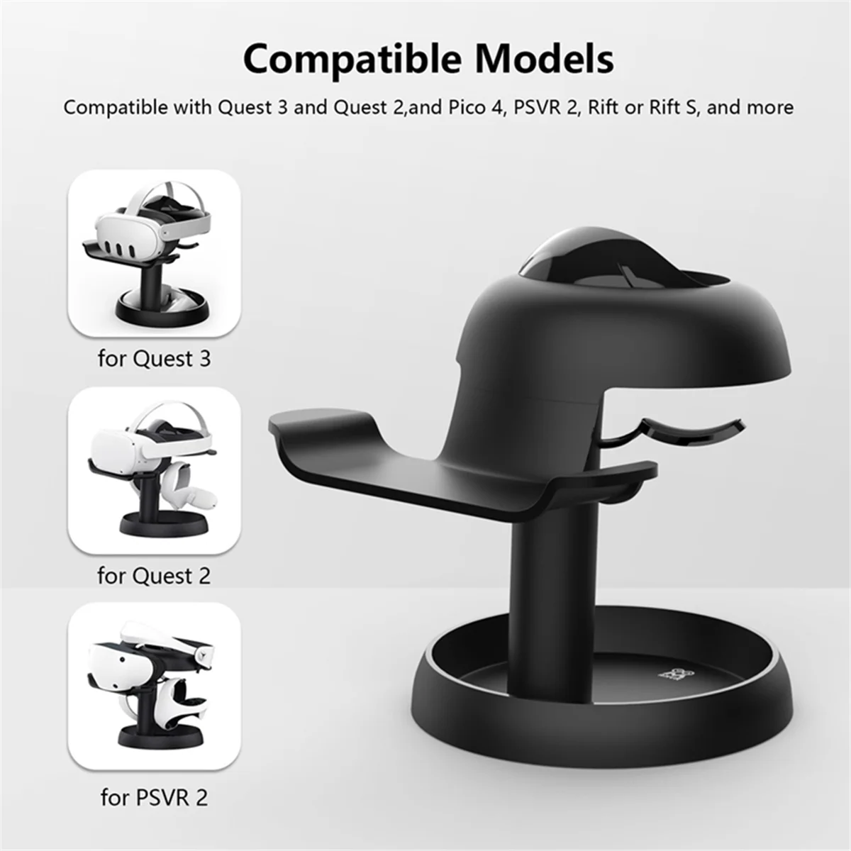 

M85K New for Meta Quest3 Stand Black Desktop Storage Display Stand Easy to Install and Remove Universal VR Accessories