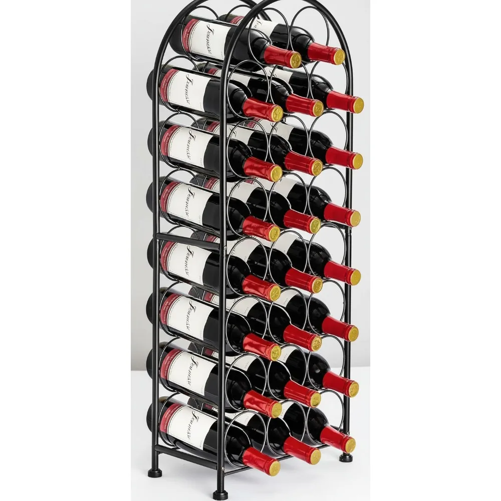 

Elegant Bordeaux Style Floor Wine Rack - Holds 23 Bottles, Metal Stand for Kitchen Bar Home Storage