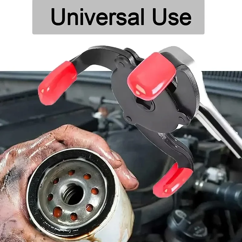 Adjustable Three Jaw Oil Filter Remover Wrench 3/8 Drive Anti-slip Rubber Cap For Automotive Oil Maintenance Workshop Tool