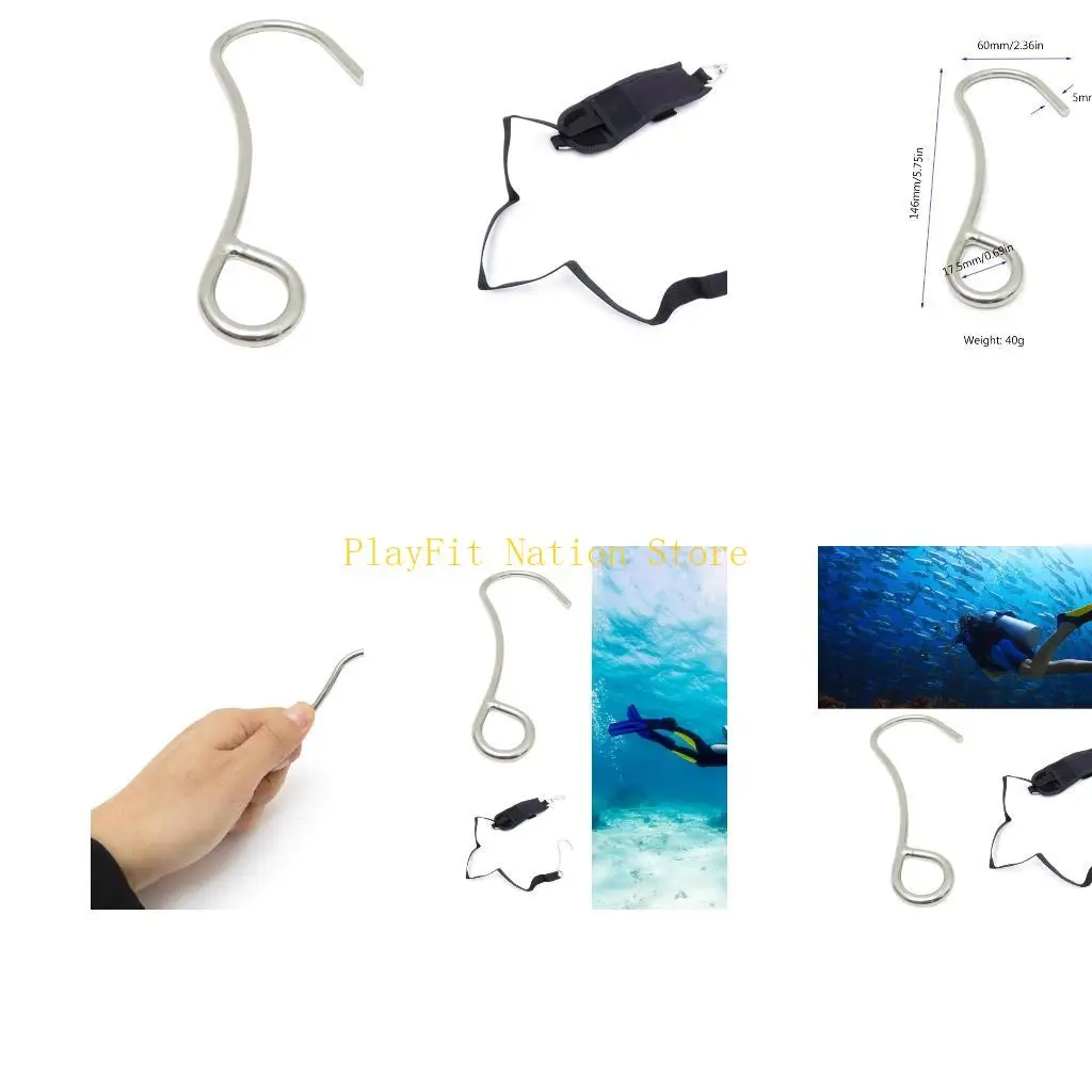 

242F Scubas Dive одинарный крючок для рифов из нержавеющей стали для парусного спорта и дрифта-дайвинга