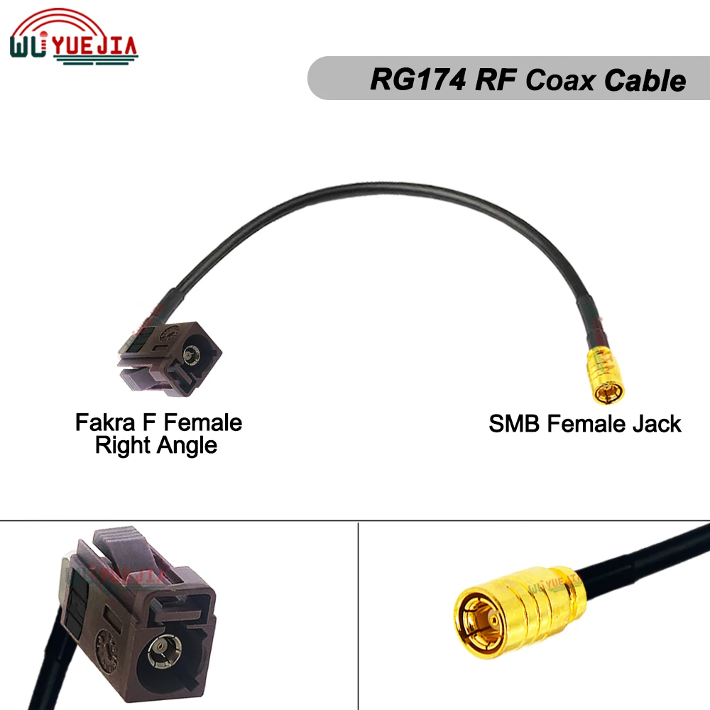 RG-174 SMB أنثى جاك إلى فقرا ABCDEFGHIKZ أنثى الزاوية اليمنى موصل RF كابل محوري هوائي تمديد البلوز 0.1 ~ 10 متر