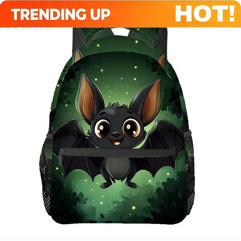 Custom Bag Cute Bat Backpack - Lightweight, Adjustable Strap Travel & Hiking Daypack With Zipper Closure, Polyester Lining, Perf